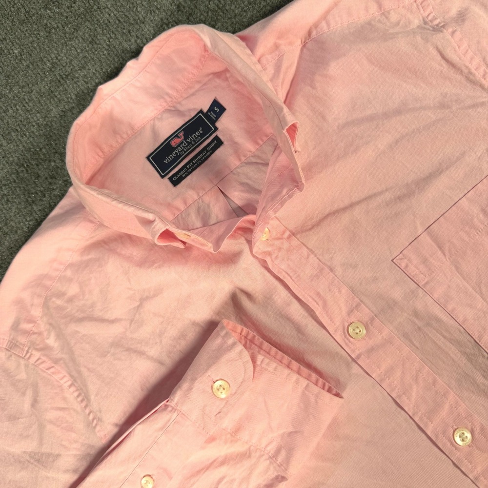Vineyard Vines Mens Classic Fit Murray Shirt Pink Long Sleeve Small #4341